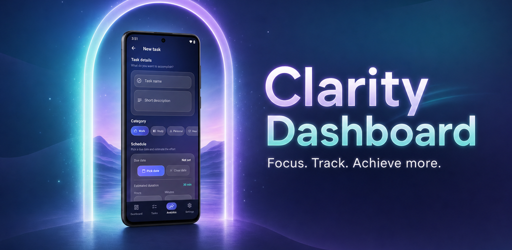 Clarity Dashboard promotional graphic